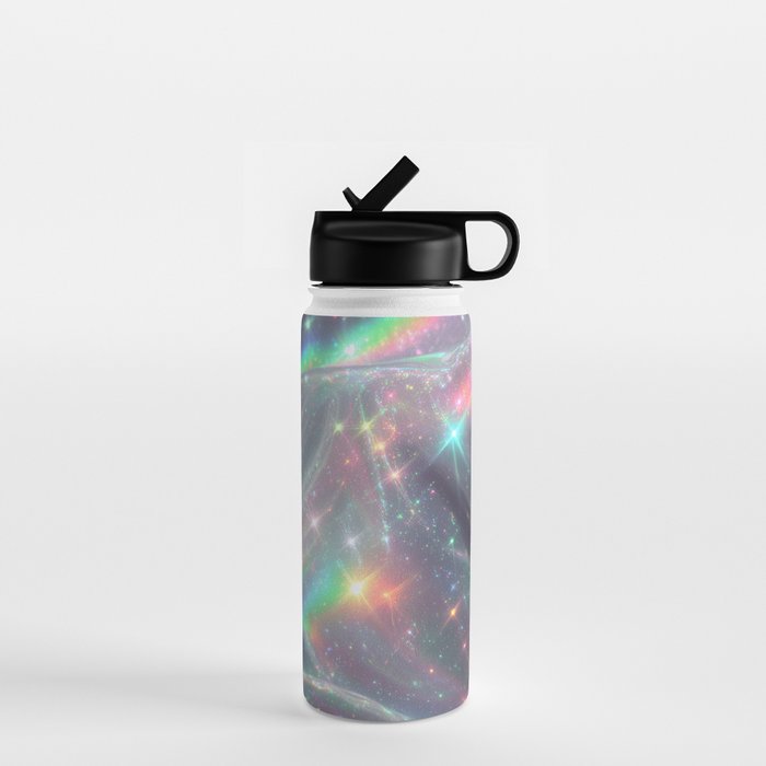 Holographic Cosmic Sparkle Dreamscape Iridescent Galaxy Fantasy Water Bottle Gallery Image 1