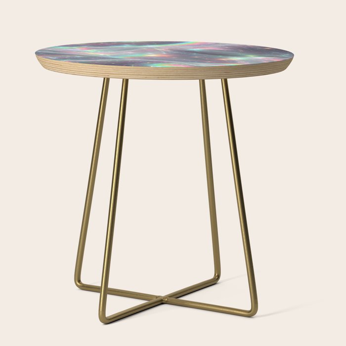 Holographic Cosmic Sparkle Dreamscape Iridescent Galaxy Fantasy Side Table Gallery Image 1