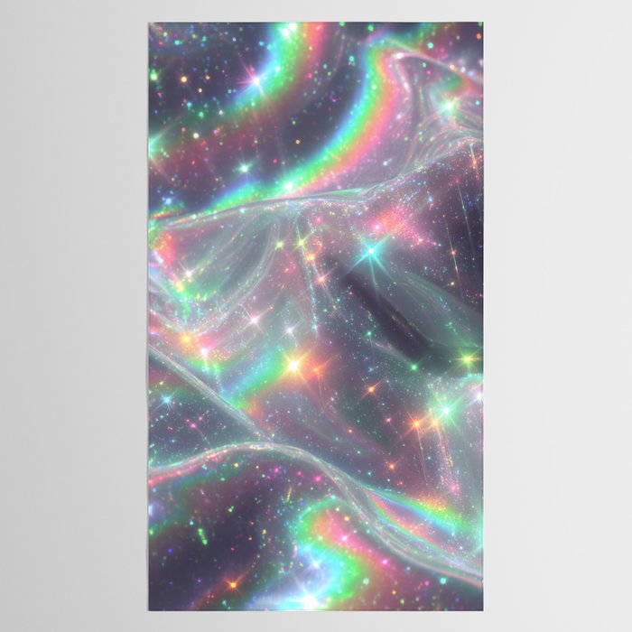 Holographic Cosmic Sparkle Dreamscape Iridescent Galaxy Fantasy Tablecloth Gallery Image 2