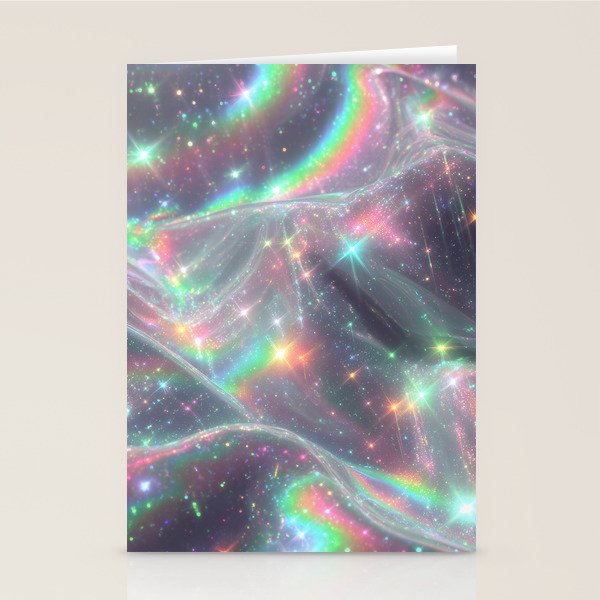 Holographic Cosmic Sparkle Dreamscape Iridescent Galaxy Fantasy Stationery Card Gallery Image 2