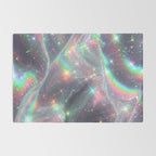 Holographic Cosmic Sparkle Dreamscape Iridescent Galaxy Fantasy Rug Gallery Image 2
