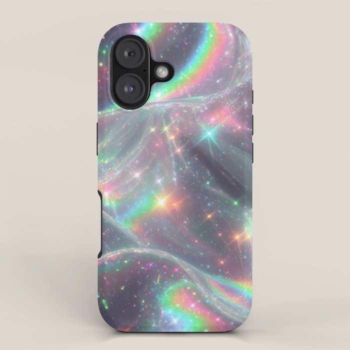 Holographic Cosmic Sparkle Dreamscape Iridescent Galaxy Fantasy iPhone Case Gallery Image 1