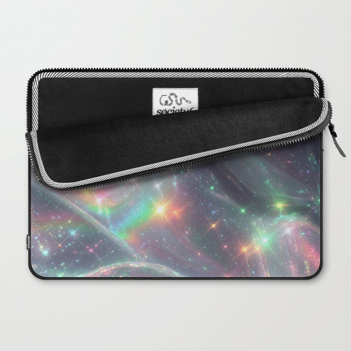 Holographic Cosmic Sparkle Dreamscape Iridescent Galaxy Fantasy Laptop Sleeve Gallery Image 2