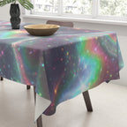 Holographic Cosmic Sparkle Dreamscape Iridescent Galaxy Fantasy Tablecloth Gallery Image 3