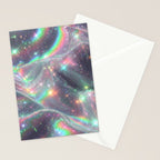 Holographic Cosmic Sparkle Dreamscape Iridescent Galaxy Fantasy Stationery Card Gallery Image 2