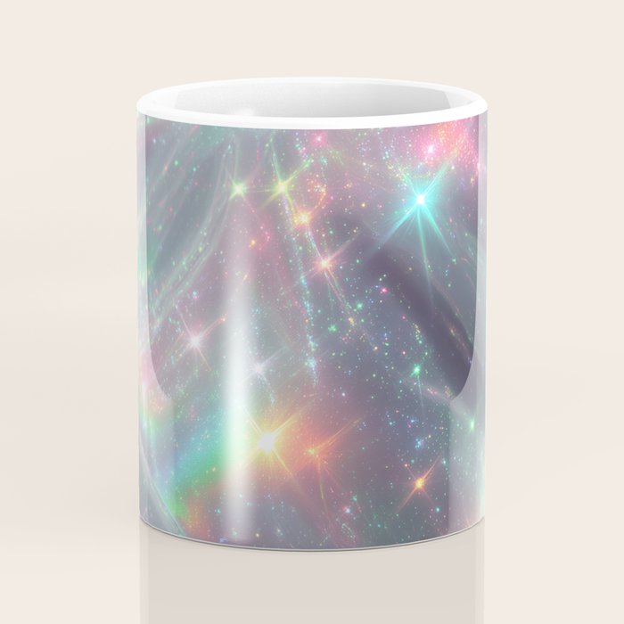 Holographic Cosmic Sparkle Dreamscape Iridescent Galaxy Fantasy Coffee Mug Gallery Image 4