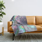 Holographic Cosmic Sparkle Dreamscape Iridescent Galaxy Fantasy Throw Blanket Gallery Image 1