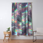 Holographic Cosmic Sparkle Dreamscape Iridescent Galaxy Fantasy Window Curtain Gallery Image 5