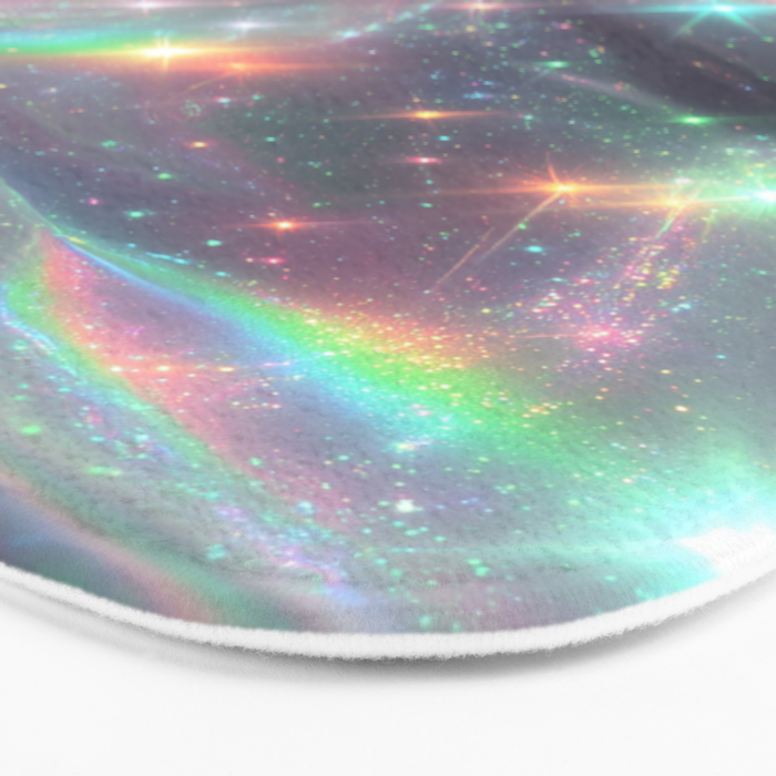 Holographic Cosmic Sparkle Dreamscape Iridescent Galaxy Fantasy Bath Mat Gallery Image 3