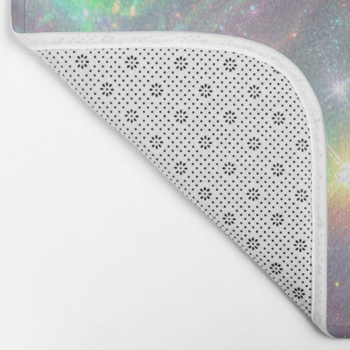 Holographic Cosmic Sparkle Dreamscape Iridescent Galaxy Fantasy Bath Mat Gallery Image 2