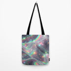 Holographic Cosmic Sparkle Dreamscape Iridescent Galaxy Fantasy Tote Bag Gallery Image 2