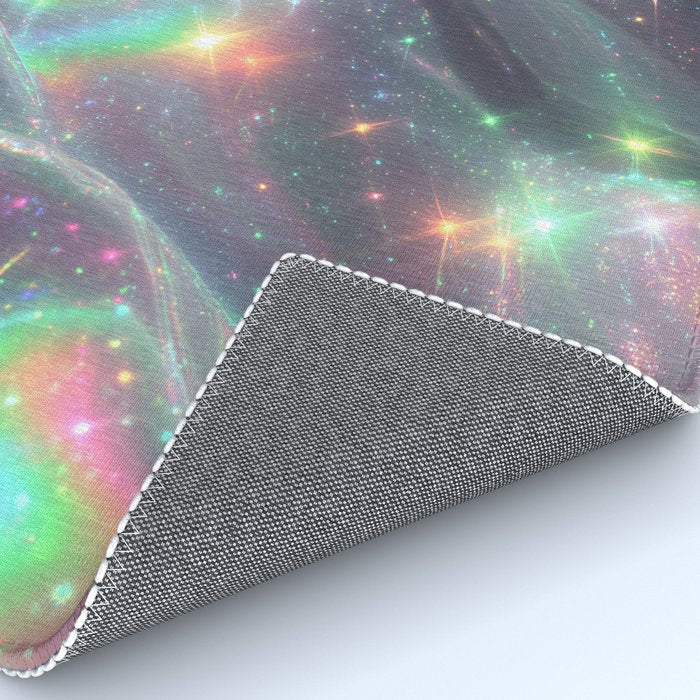Holographic Cosmic Sparkle Dreamscape Iridescent Galaxy Fantasy Rug Gallery Image 4