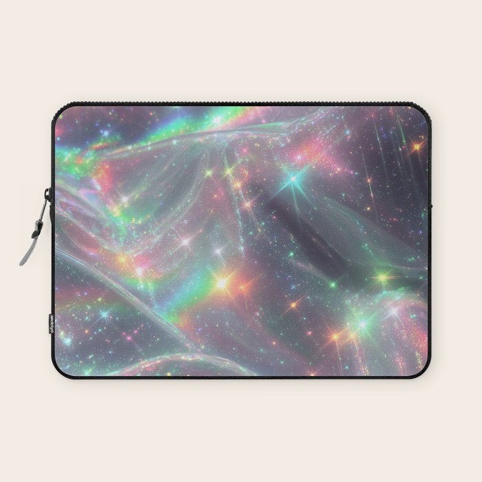 Holographic Cosmic Sparkle Dreamscape Iridescent Galaxy Fantasy Laptop Sleeve Gallery Image 1