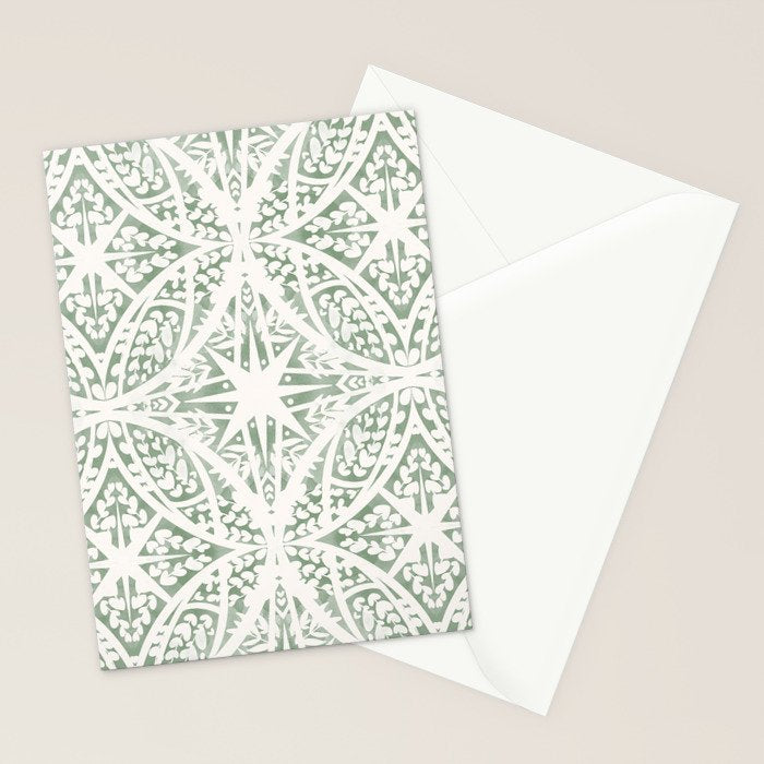 Green Nature Fantasy Tiles B Stationery Card Gallery Image 2