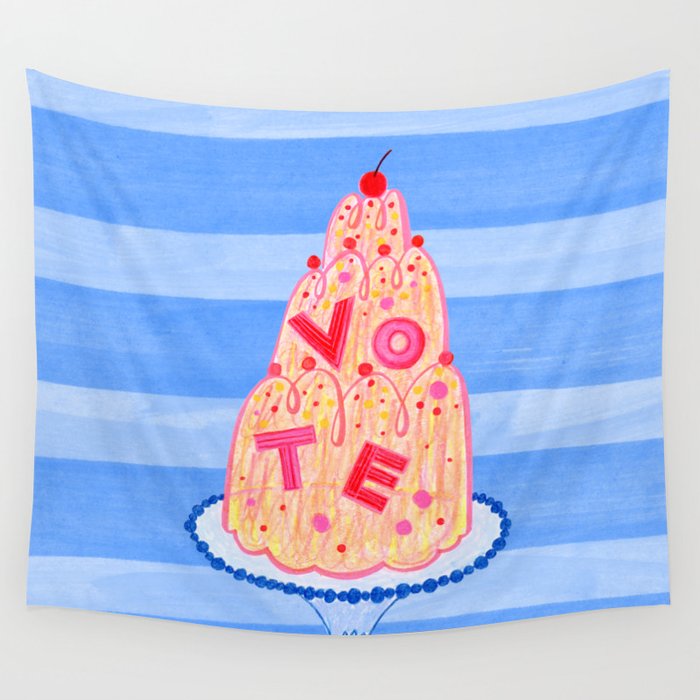 Mold the Future & Vote in Blueberry Blue Wall Tapestry Gallery Image 4
