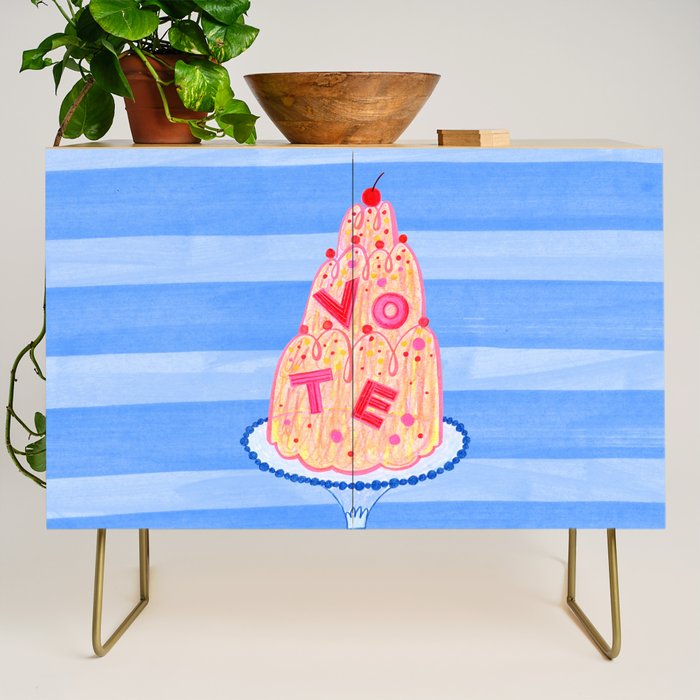 Mold the Future & Vote in Blueberry Blue Credenza Gallery Image 1