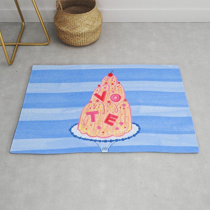 Mold the Future & Vote in Blueberry Blue Rug Gallery Image 1
