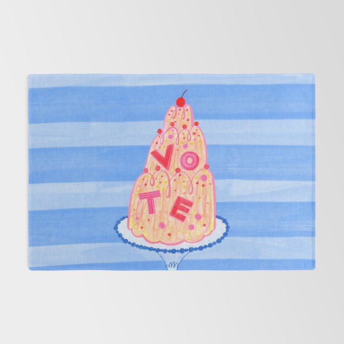 Mold the Future & Vote in Blueberry Blue Rug Gallery Image 2