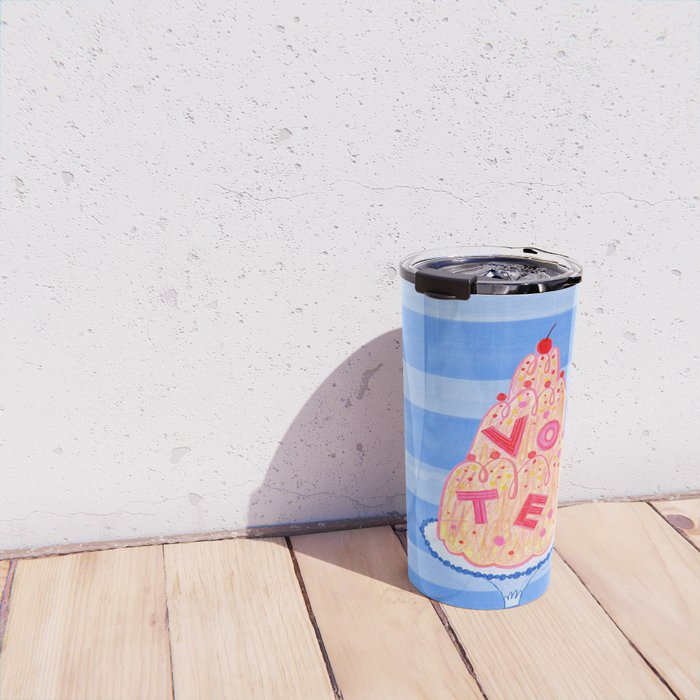 Mold the Future & Vote in Blueberry Blue Travel Mug Gallery Image 4