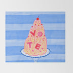 Mold the Future & Vote in Blueberry Blue Throw Blanket Gallery Image 2