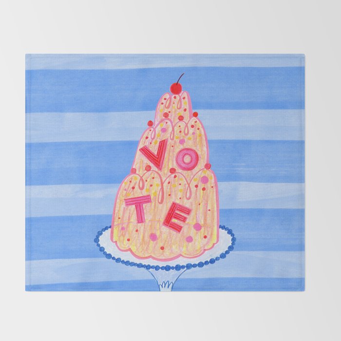 Mold the Future & Vote in Blueberry Blue Throw Blanket Gallery Image 2