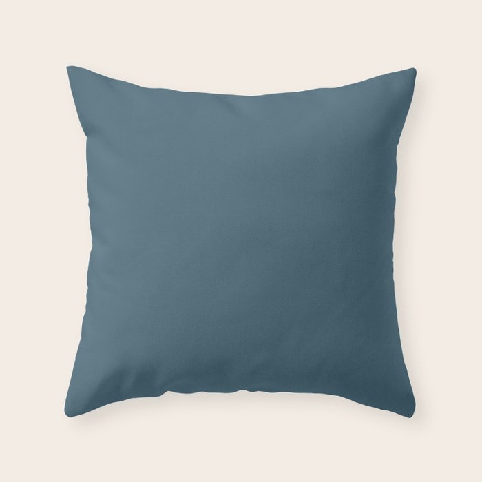 Deep Teal Solid Colour Throw Pillow Gallery Image 6