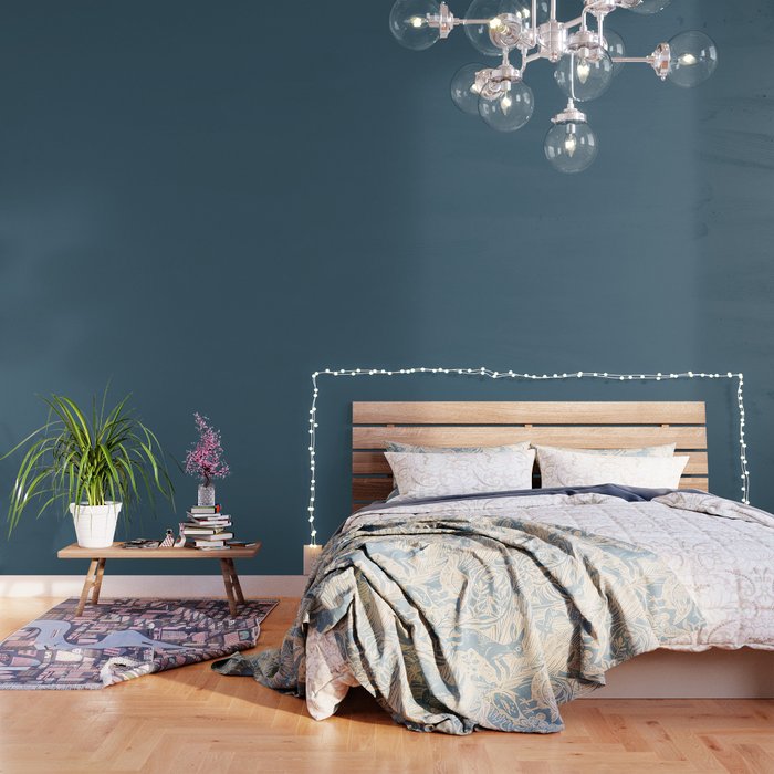 Deep Teal Solid Colour Wallpaper Gallery Image 3