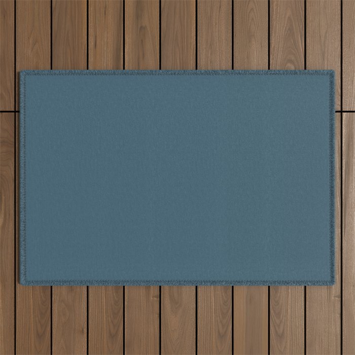 Deep Teal Solid Colour Outdoor Rug Gallery Image 1