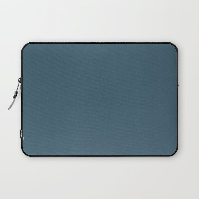 Deep Teal Solid Colour Laptop Sleeve Gallery Image 1