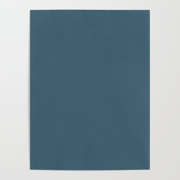Deep Teal Solid Colour Poster Gallery Image 4