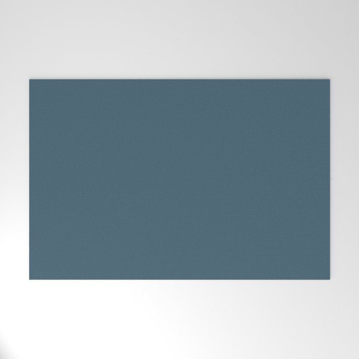 Deep Teal Solid Colour Welcome Mat Gallery Image 1