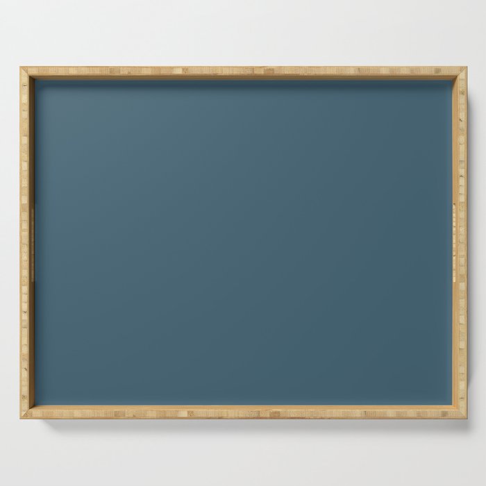 Deep Teal Solid Colour Serving Tray Gallery Image 1