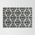 Black & White Cryptid Damask Rug Gallery Image 2