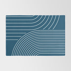 Geometric Lines in night Blue 16 (Rainbow Abstract) Rug Gallery Image 2