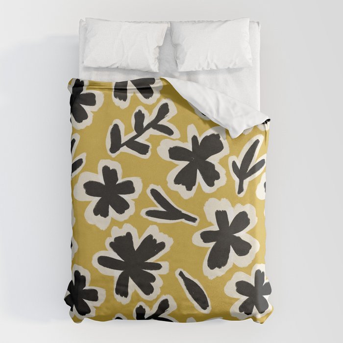 Black Florals #1 Duvet Cover Gallery Image 1