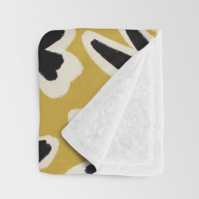 Black Florals #1 Throw Blanket Gallery Image 3