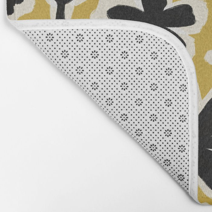 Black Florals #1 Bath Mat Gallery Image 2