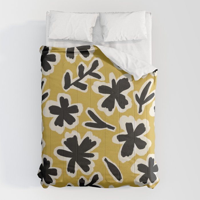 Black Florals #1 Comforter Gallery Image 1