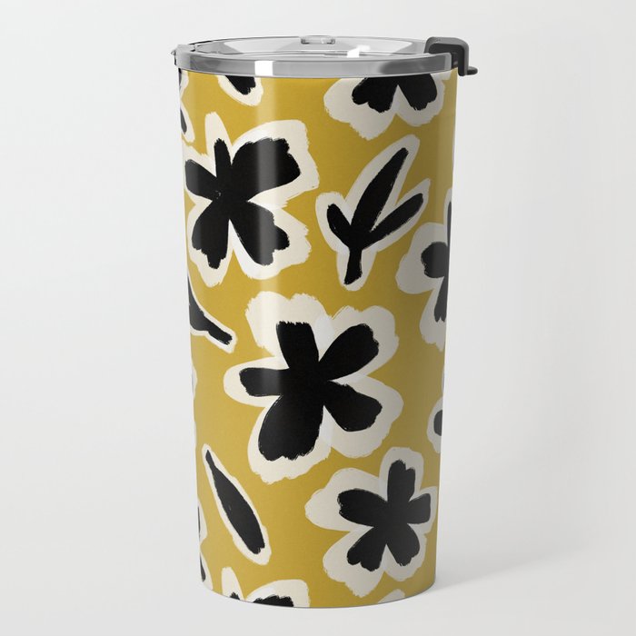 Black Florals #1 Travel Mug Gallery Image 2