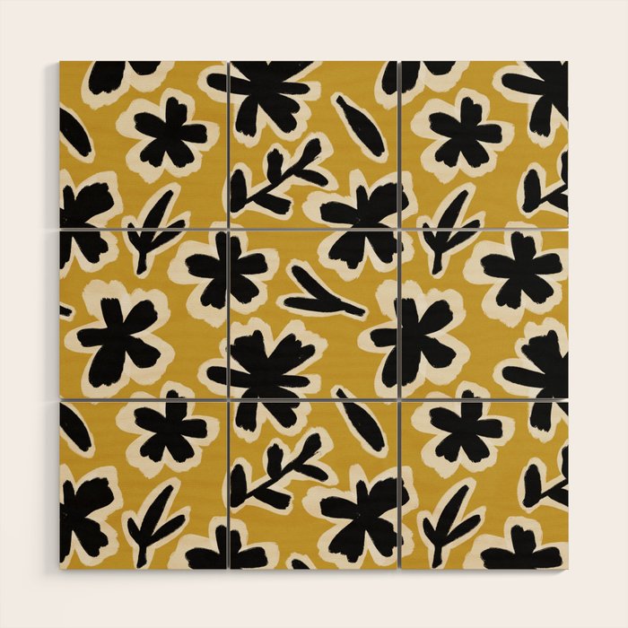 Black Florals #1 Wood Wall Art Gallery Image 1