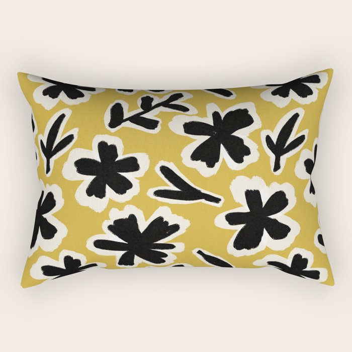 Black Florals #1 Rectangular Pillow Gallery Image 2