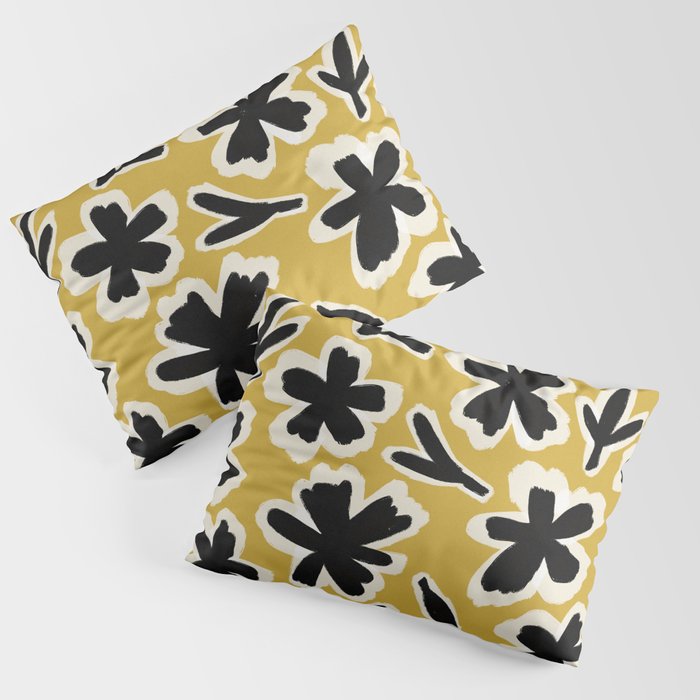 Black Florals #1 Pillow Sham Gallery Image 3