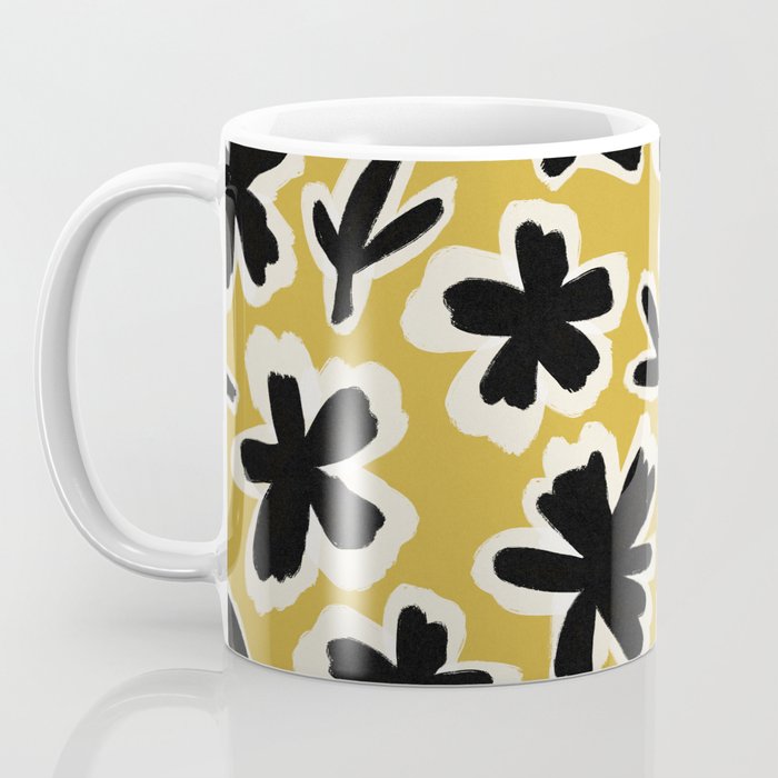 Black Florals #1 Coffee Mug Gallery Image 3