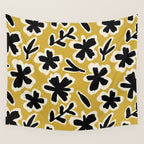 Black Florals #1 Wall Tapestry Gallery Image 4