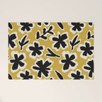 Black Florals #1 Welcome Mat Gallery Image 1