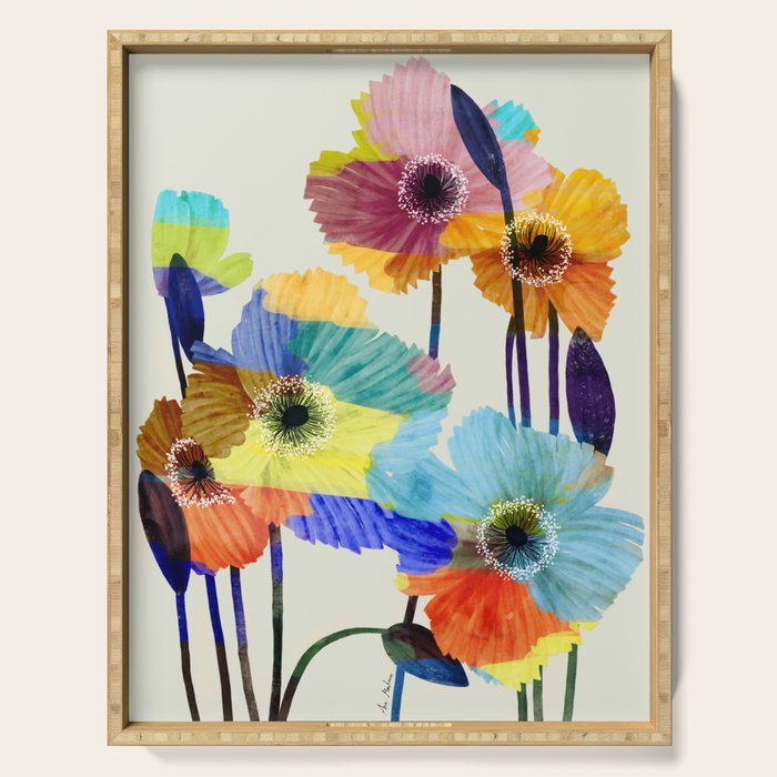 Poppies acrylic Serving Tray Gallery Image 1