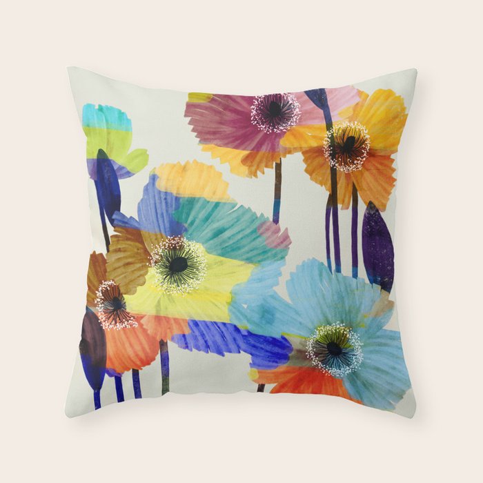 Poppies acrylic Throw Pillow Gallery Image 6