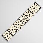 Mid-Century Flowers in Black & White Table Runner Gallery Image 3