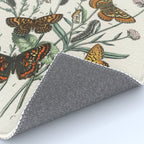 Vintage Scientific Illustration Butterfly Botanical Floral Lithograph Encyclopaedia Diagrams  Rug Gallery Image 4
