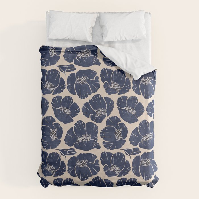 Poppies Indigo Duvet Cover Gallery Image 1